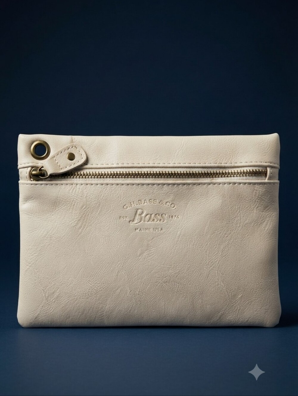 ​✨ G.H. Bass & Co. Cream / Off-White Faux Leather Pouch / Wristlet EUC ✨